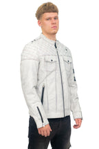 Mens Vintage Quilted Leather Racing Jacket-Cardiff