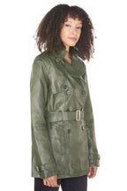 Womens Nappa Leather Trench Coat-Mosul
