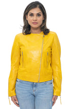 Womens Collarless Biker Jacket-Padova