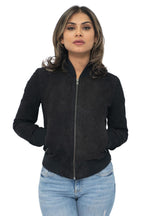 Womens MA-1 Suede Bomber Jacket-Arnhem