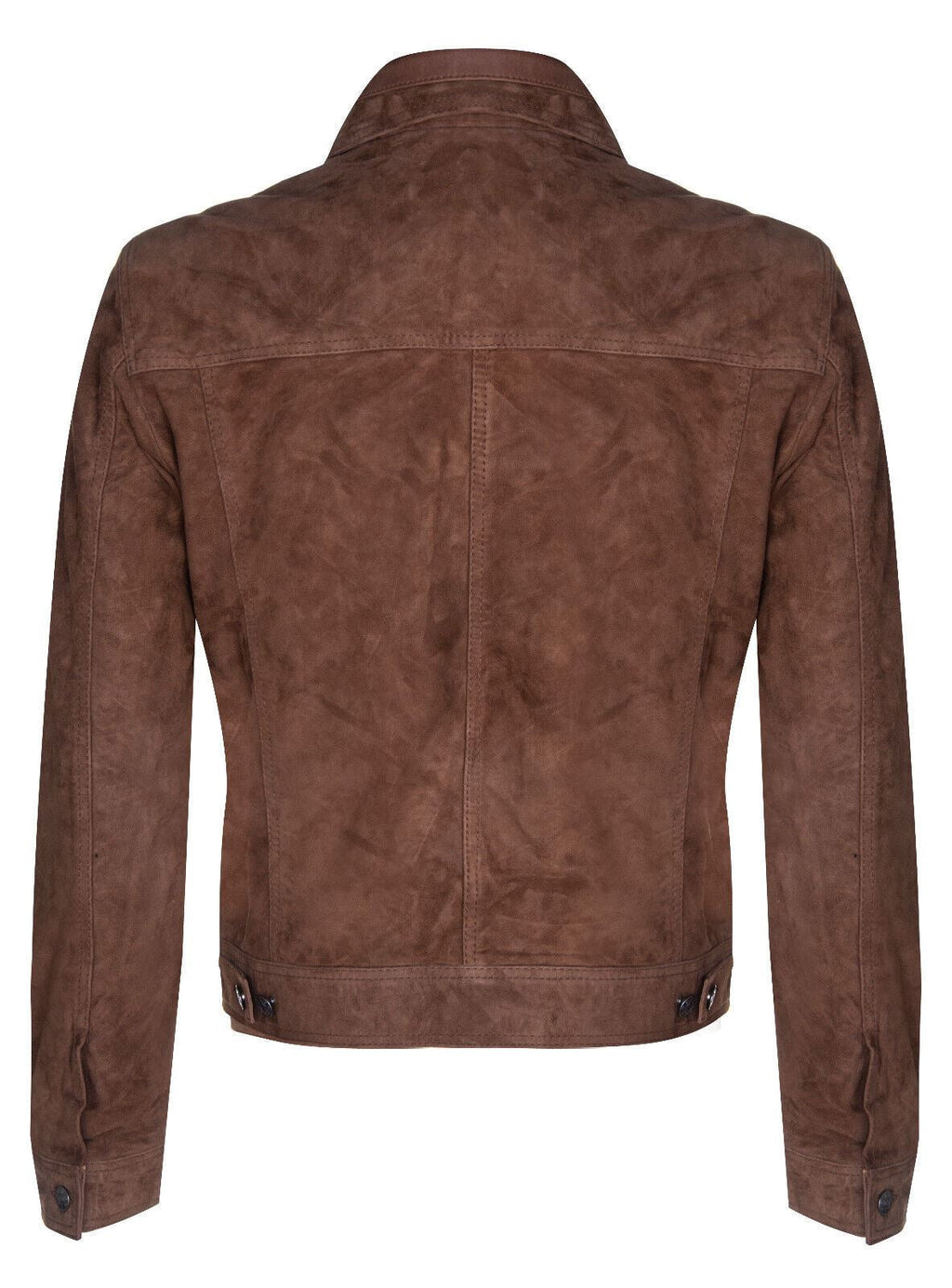 Mens Suede Trucker Shirt Denim Leather Jacket