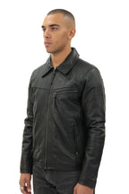 Men's Harrington Cow Hide Leather Jacket-Lima