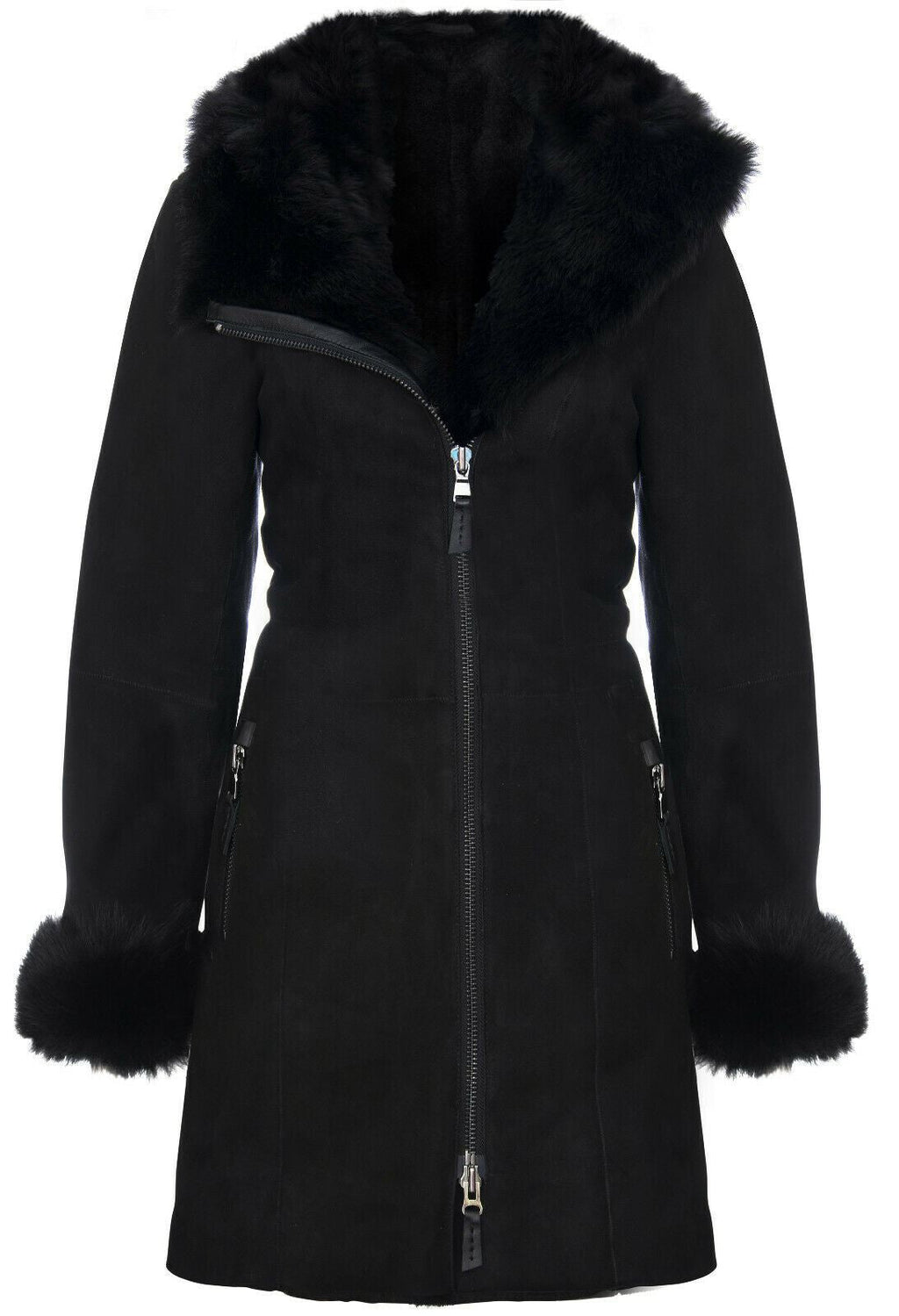 Ladies Suede Merino Sheepskin Coat-Samara