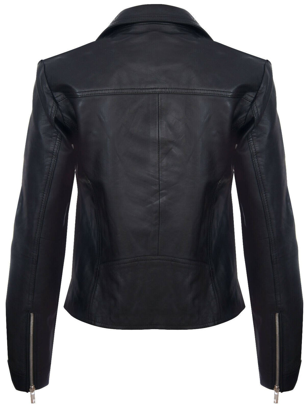 Womens Leather Shawl Wrap Biker Jacket - Riga