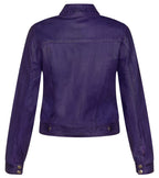 Womens Plain Leather Moto Biker Jacket-Braga