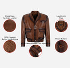 JAXSON 70's Classic Leather Blouson Jacket for Men's