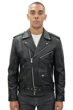 Mens Cow-Hide Black Brando Jacket -Venice