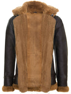 Mens Hooded Sheepskin Leather B3 Flying Jacket-Columbus
