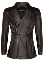 Mens Cross Zip Mid-Length CE Armour Biker Jacket