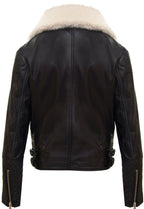Kids Jackets Girls 100% Leather Detachable Collar Biker Jackets (3-13 Years)