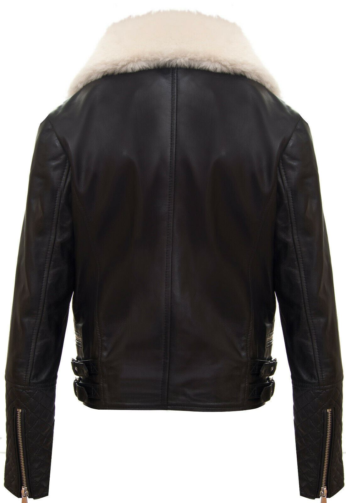 Kids Jackets Girls 100% Leather Detachable Collar Biker Jackets (3-13 Years)