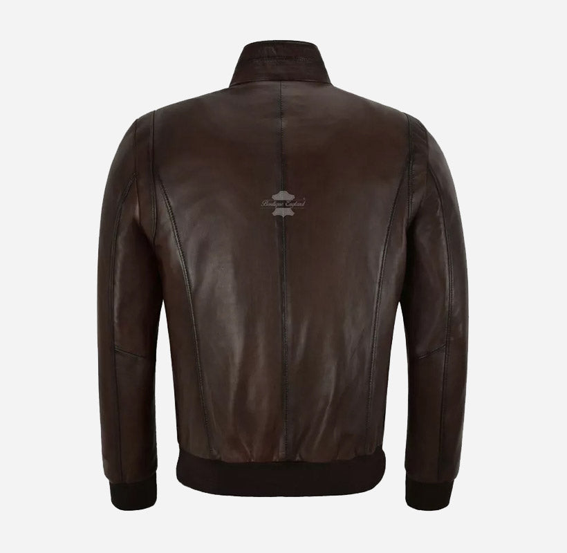 RODERICK Classic Leather Bomber Jacket for Men