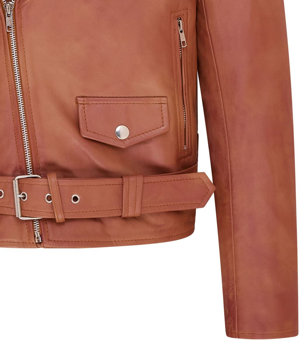 Mens Classic Brando Leather Biker Jacket - Heinola