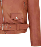 Mens Classic Brando Leather Biker Jacket - Heinola