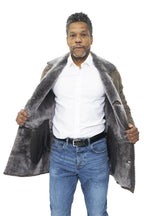 Mens Sheepskin Classic Car Coat-Avondale