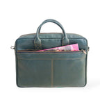 Army Green Leather Laptop Bag