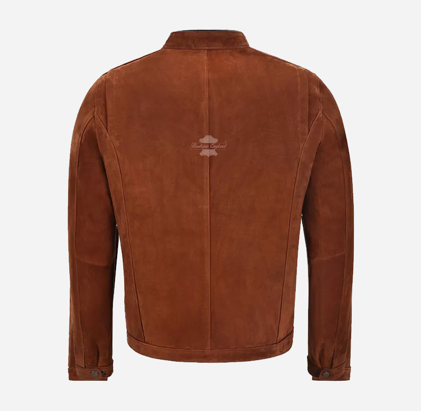 CORWIN Biker Leather Jacket for Men in Tan Nubuck
