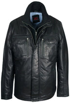 Three Quarter Black Leather Jacket - 3/4 Length Coat