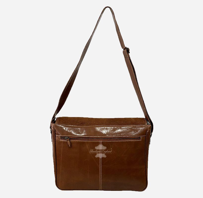 Unisex Hair on Hide Leather Crossbody Satchel Bags