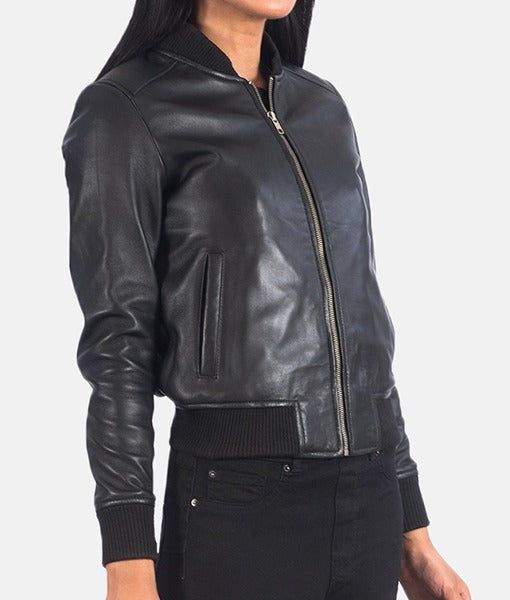 Women’s Classic Bomber Leather Jacket