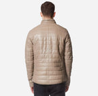 RANGER Mens Puffer Leather Jacket Padded Jacket in Beige