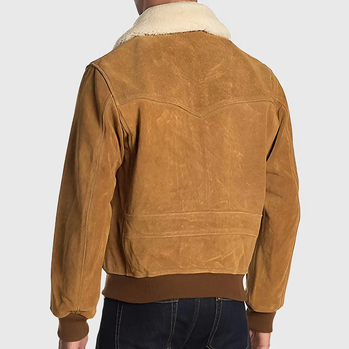 Men’s Brown G-1 Bomber Suede Jacket