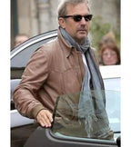 Ethan Renner 3 Days To Kill Kevin Costner Brown Leather Jacket