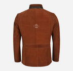 MISSION Nubuck Leather Coat Long Jacket For Men
