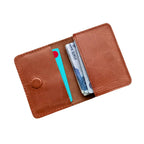 Mustard Leather Wallet - Hidden Magnetic Closure