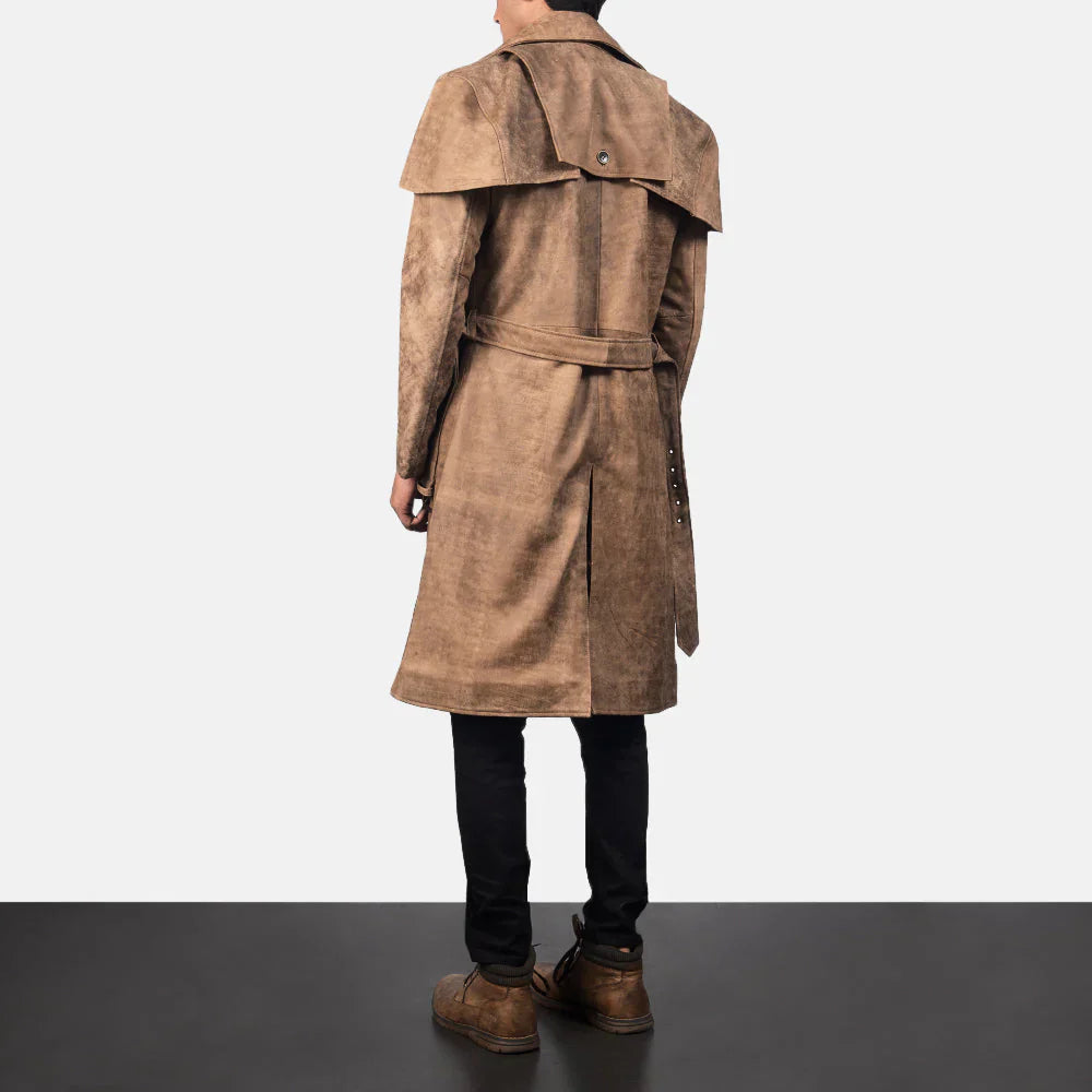 Deux Brown Leather Duster