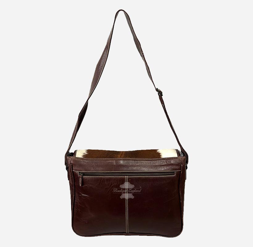 Unisex Hair on Hide Leather Crossbody Satchel Bags