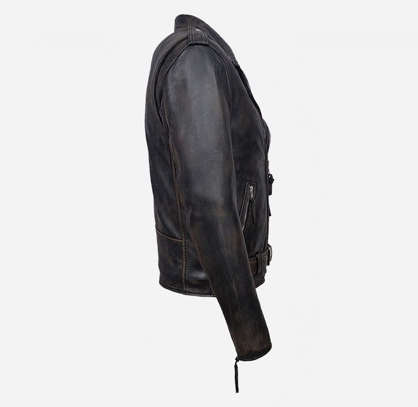 Stylish Motorcycle Leather Jacket-Mens Handmade Real Distressed Biker Leather Jacket-Mens Leather Jacket-Leather Jacket Men-Gift For Him