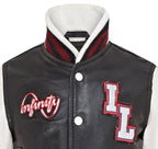 Kids Letterman Leather Varsity College Bomber Jacket 3-13 yrs