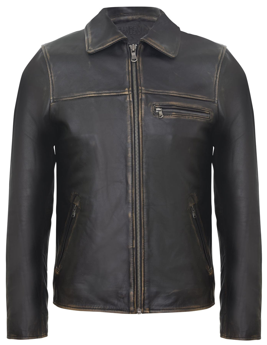 Mens Classic Cow Hide Leather Biker Jacket