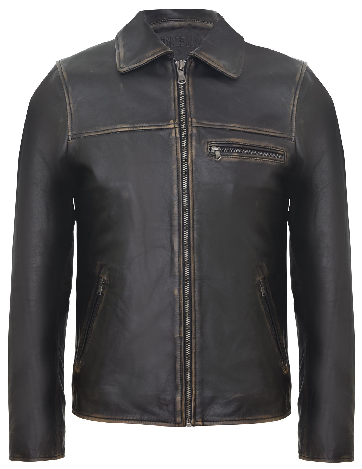 Mens Classic Cow Hide Leather Biker Jacket