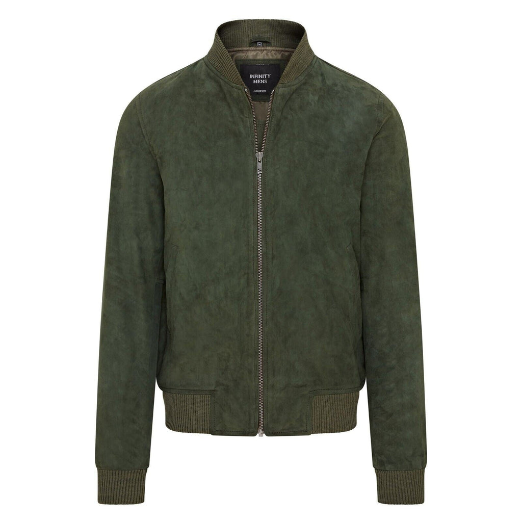 Mens Soft Goat Suede MA-1 Varsity Bomber Jacket  - Dalian