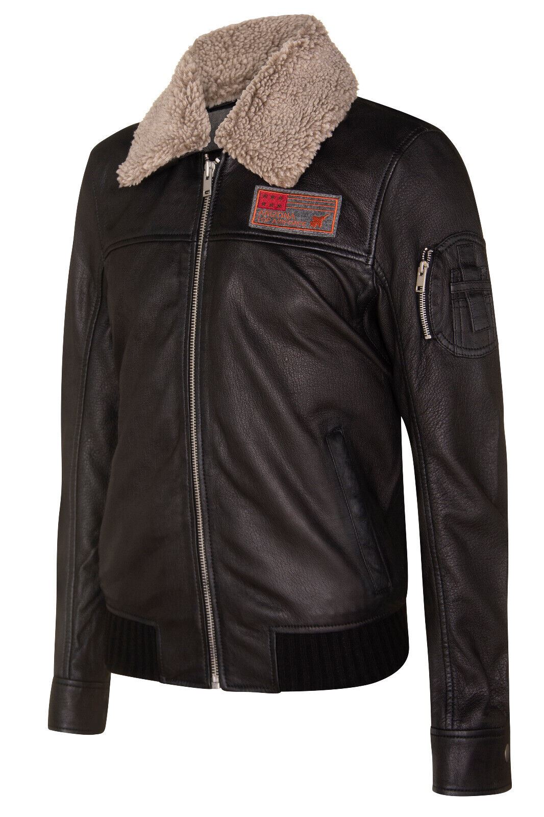 Mens US Leather Bomber Jacket-Arizona