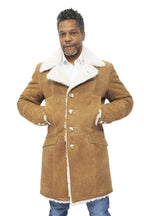 Mens Warm Sheepskin Trench Coat-Managua