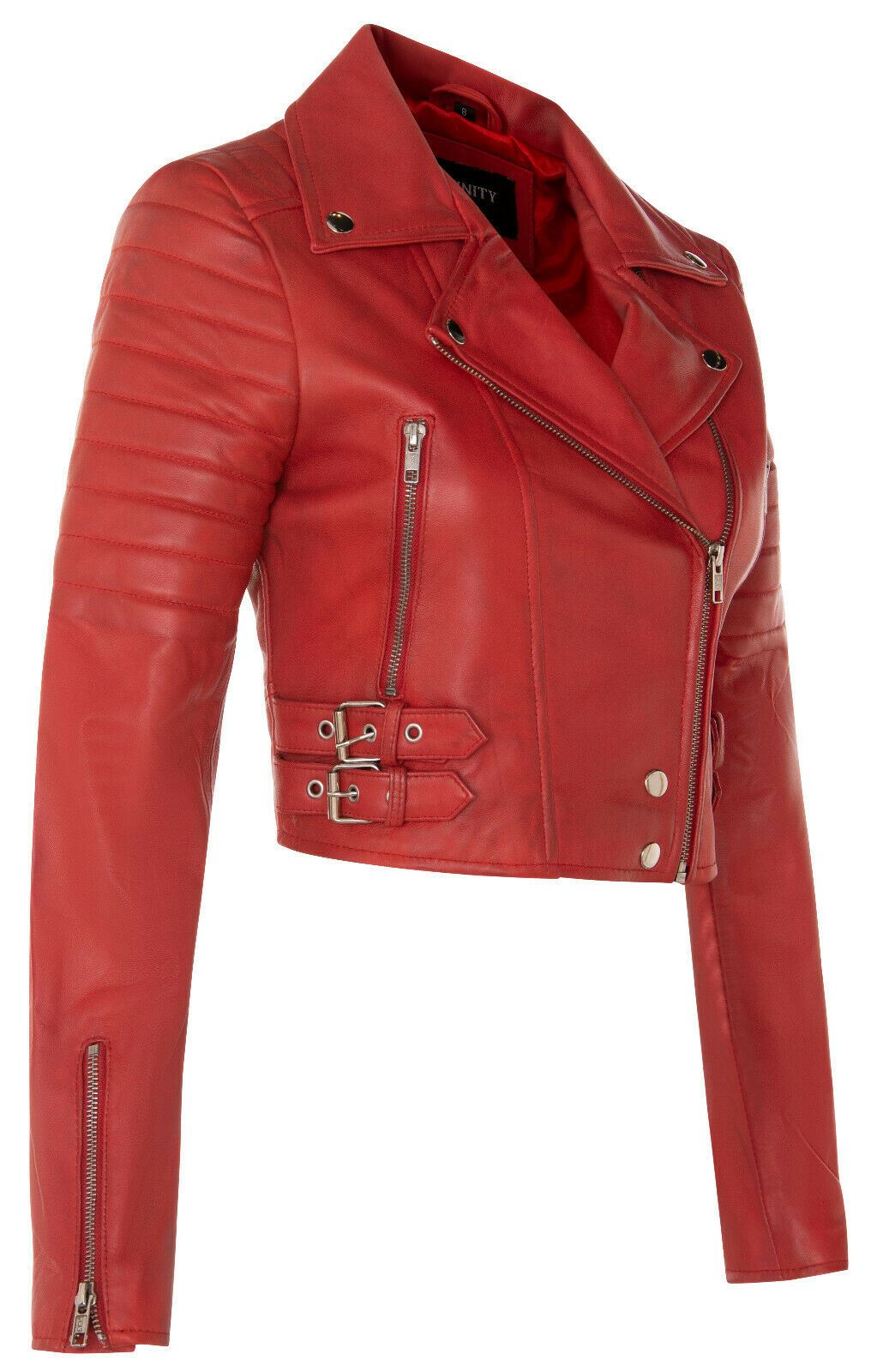 Womens Brando Cropped Leather Jacket-Longtown
