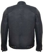 Mens Moto Leather Biker Jacket-Taiwan
