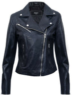 Womens Smart Leather Biker Jacket-Matlock