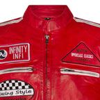 Mens Racing Leather Biker Jacket-Portland