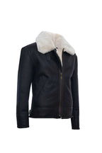 Mens B3 WW2 Leather Sheepskin Aviator Flying Jacket-Charleston