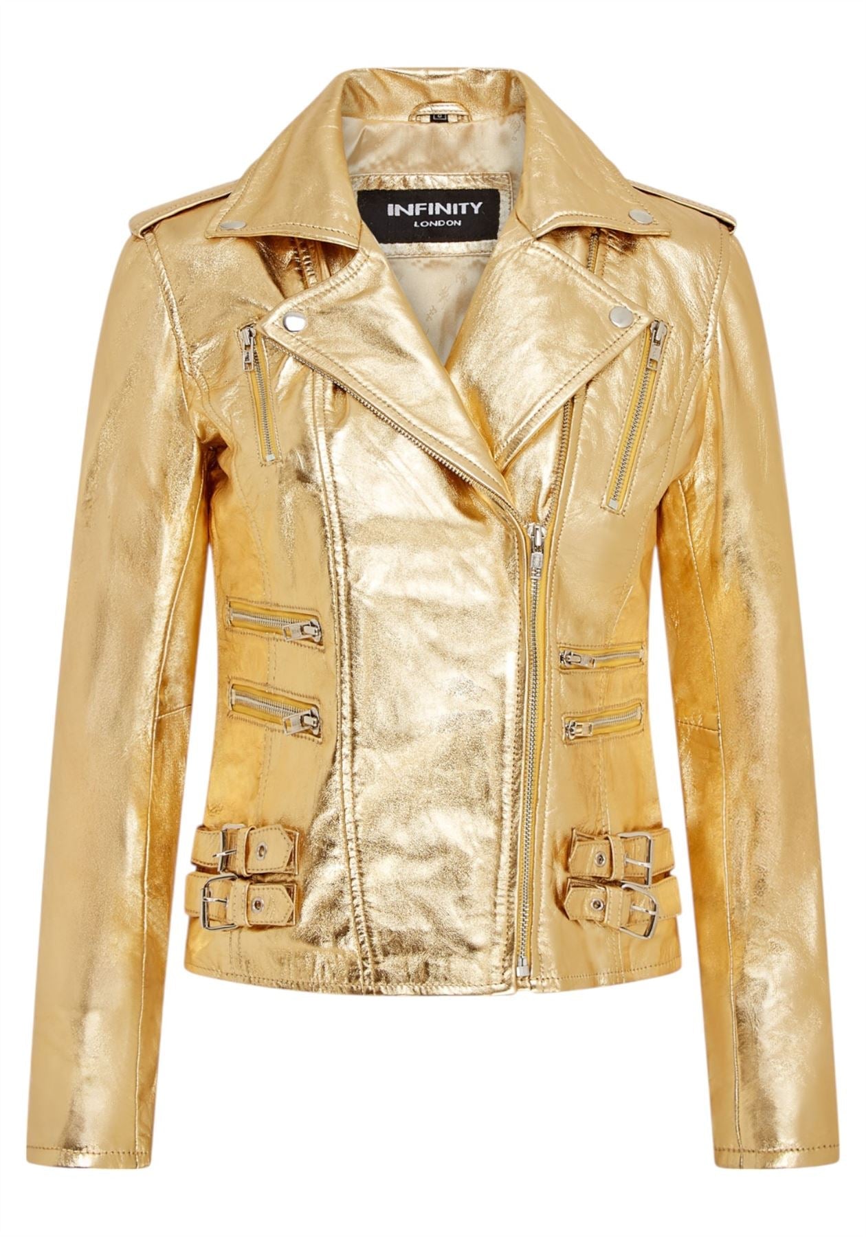 Womens Leather Vintage Brando Biker Jacket-Orlando