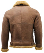 Mens B3 WW2 Sheepskin Leather Flying Aviator Jacket-Houston