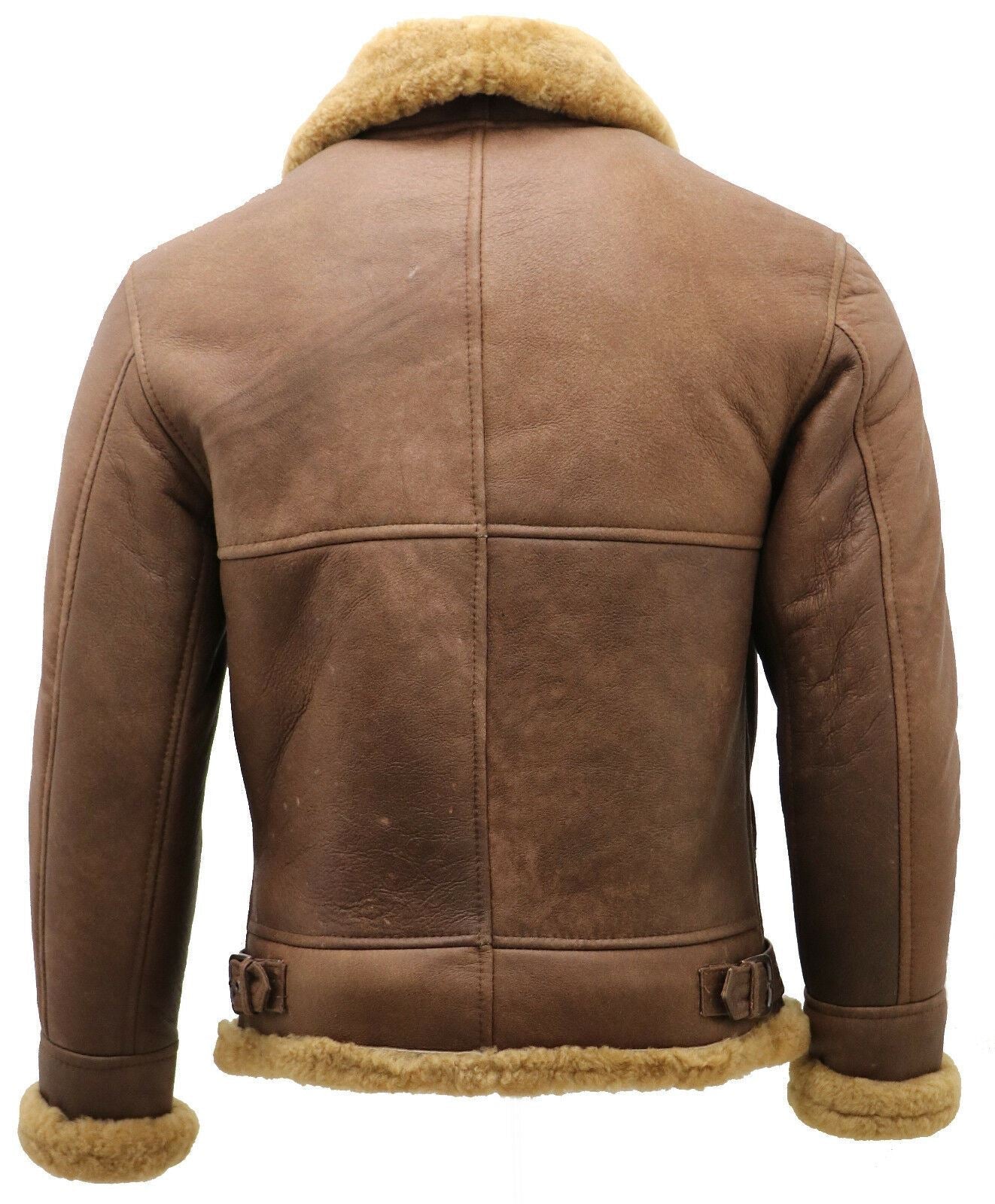 Mens B3 WW2 Sheepskin Leather Flying Aviator Jacket-Houston
