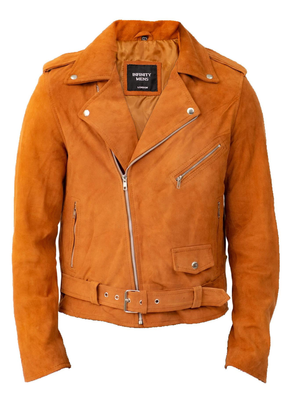 Mens Goat Suede Leather Brando Biker Jacket-Melbourne