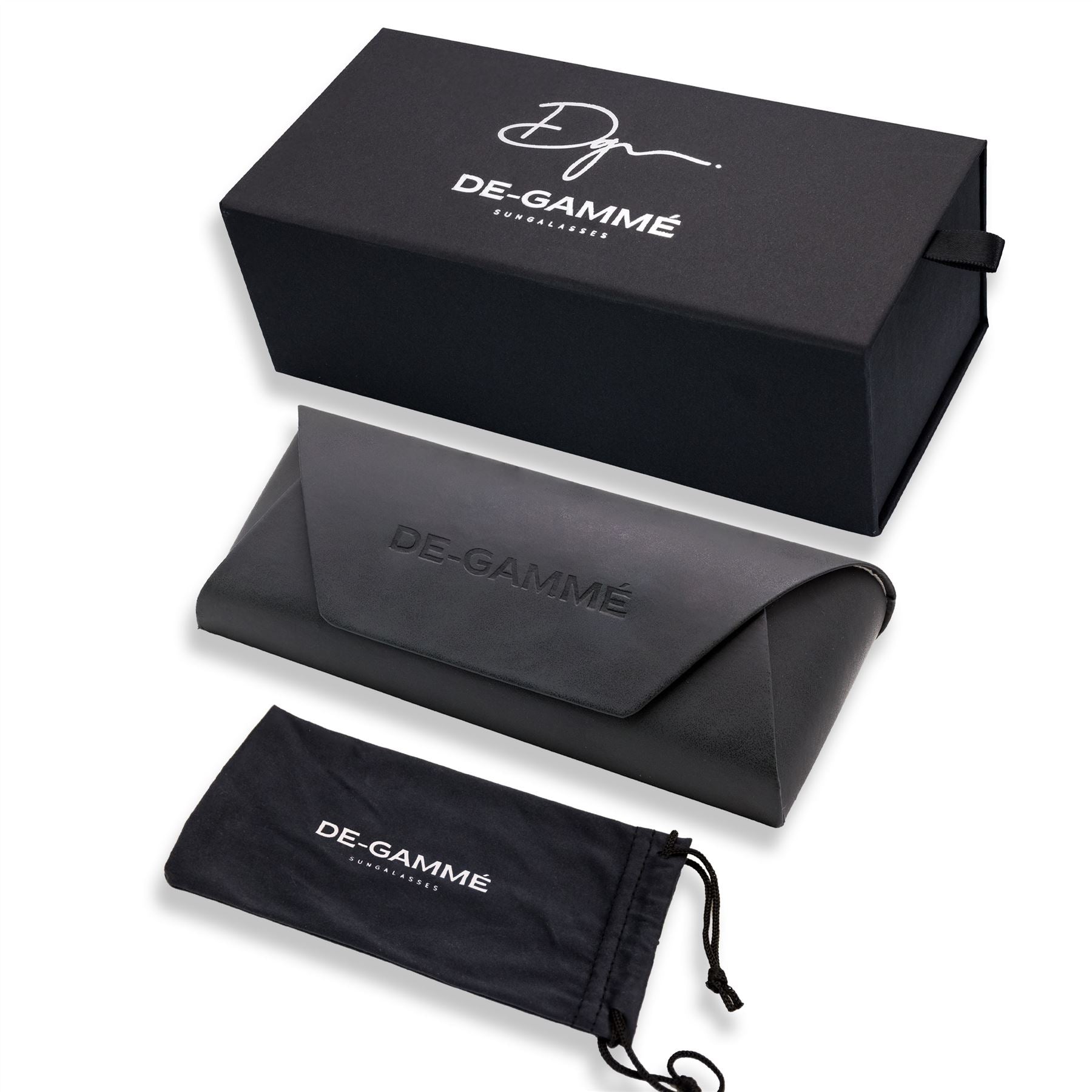 De-Gamme Black Rectangle Thick Frame Polarized Sunglasses - Budapest
