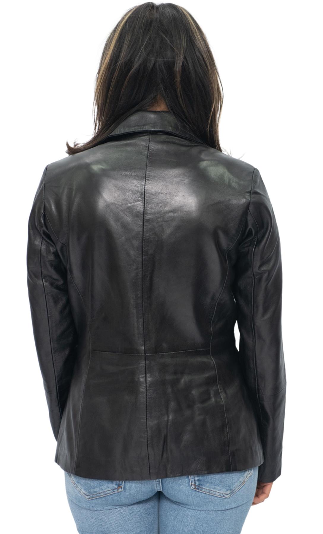 Womens Soft Leather Blazer Jacket-Apeldoorn