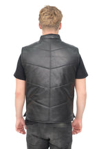 Mens Classic Leather Puffer Waistcoat-Nottingham